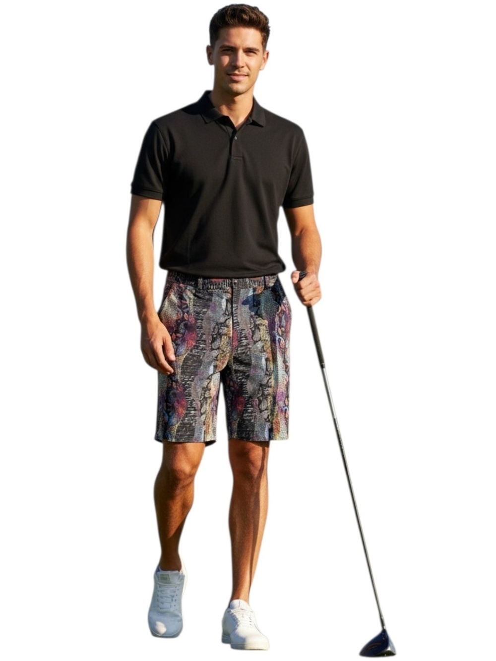 Hreski Men's Size 40 Golf Performance Shorts 10" Mixed Paisley Scrapbook Dry-Fit